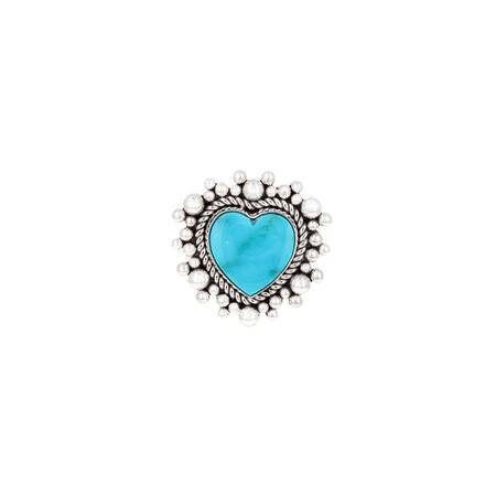 Kingman Turquoise Heart Dot Ring