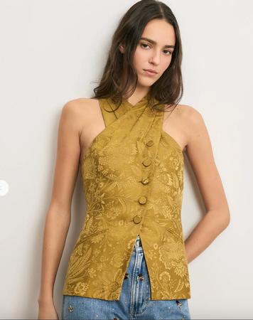 Gold Satin Halter Top