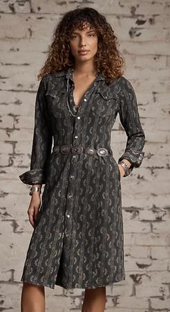 Cotton-Linen Jersey Western Dress