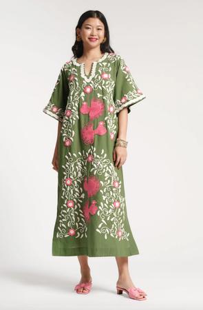 Embroidered Peacock Charming Caftan