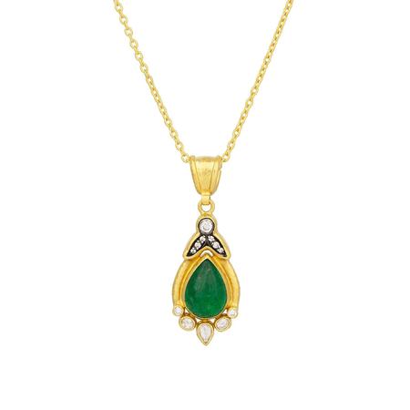 Emerald and Diamond Pendant Necklace