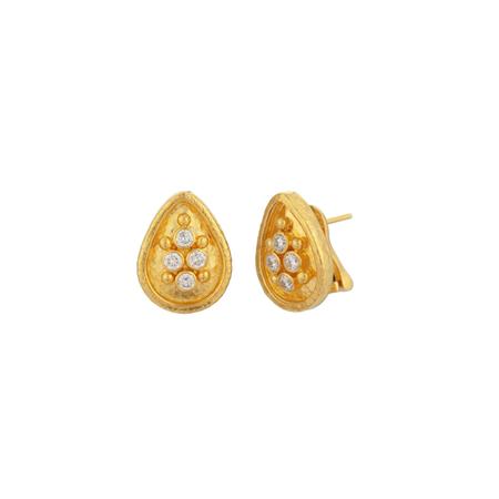 Gold Diamond Post Earrings