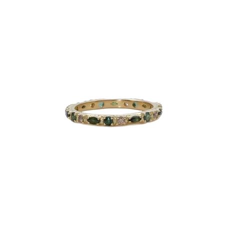 Tourmaline and Sapphire  Gemstone Ring