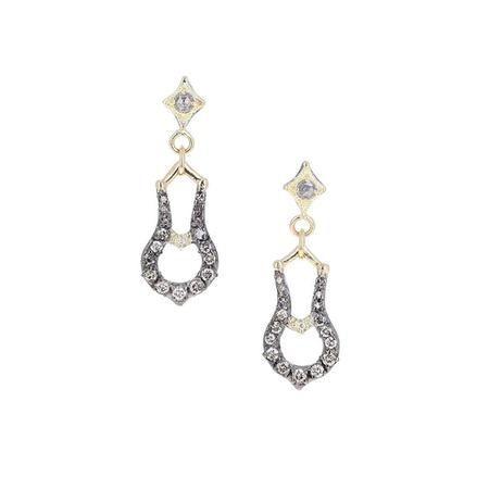 Diamond Buckle Post Dangle Earring