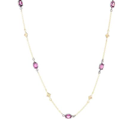 Rhodolite Garnet Station Necklace