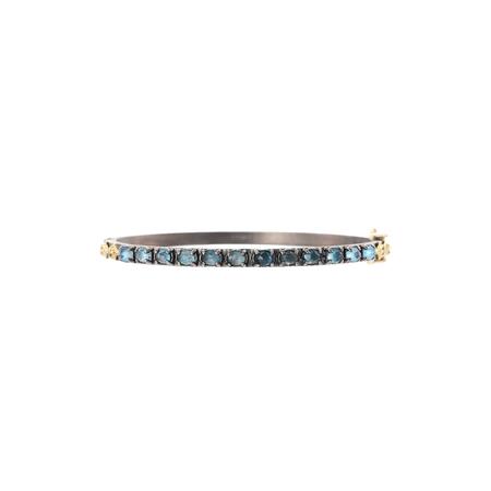London Blue Topaz Diamond Huggie Bracelet