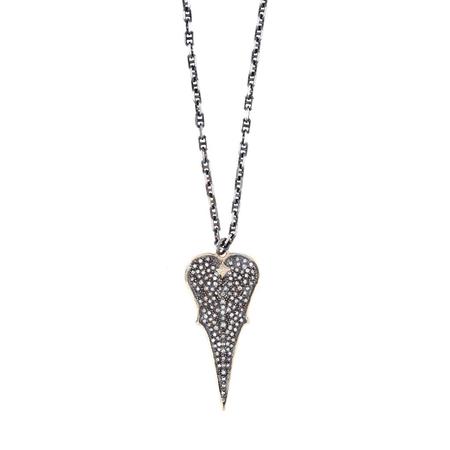 Diamond Pave Heart Shield Necklace