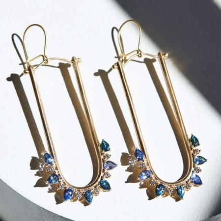 Sapphire and Diamond Swing Earrings