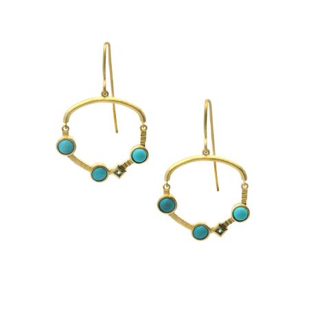Turquoise Sapphire Swing Earrings