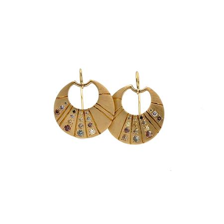 Diamond Carved Notch Earrings