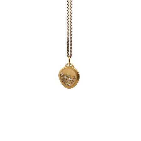 Gold and Diamond Disk Pendant