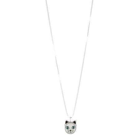 Blue Eye Cat Pendant Necklace