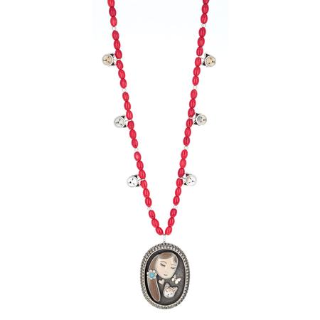 Bamboo Coral Cat Mom Pendant Necklaces