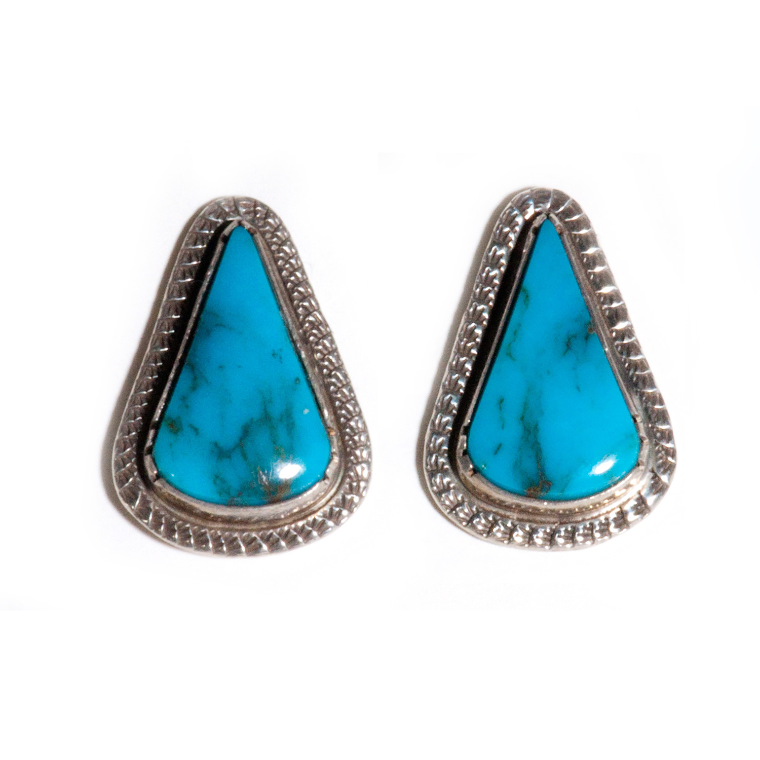 New turquoise silver earrings