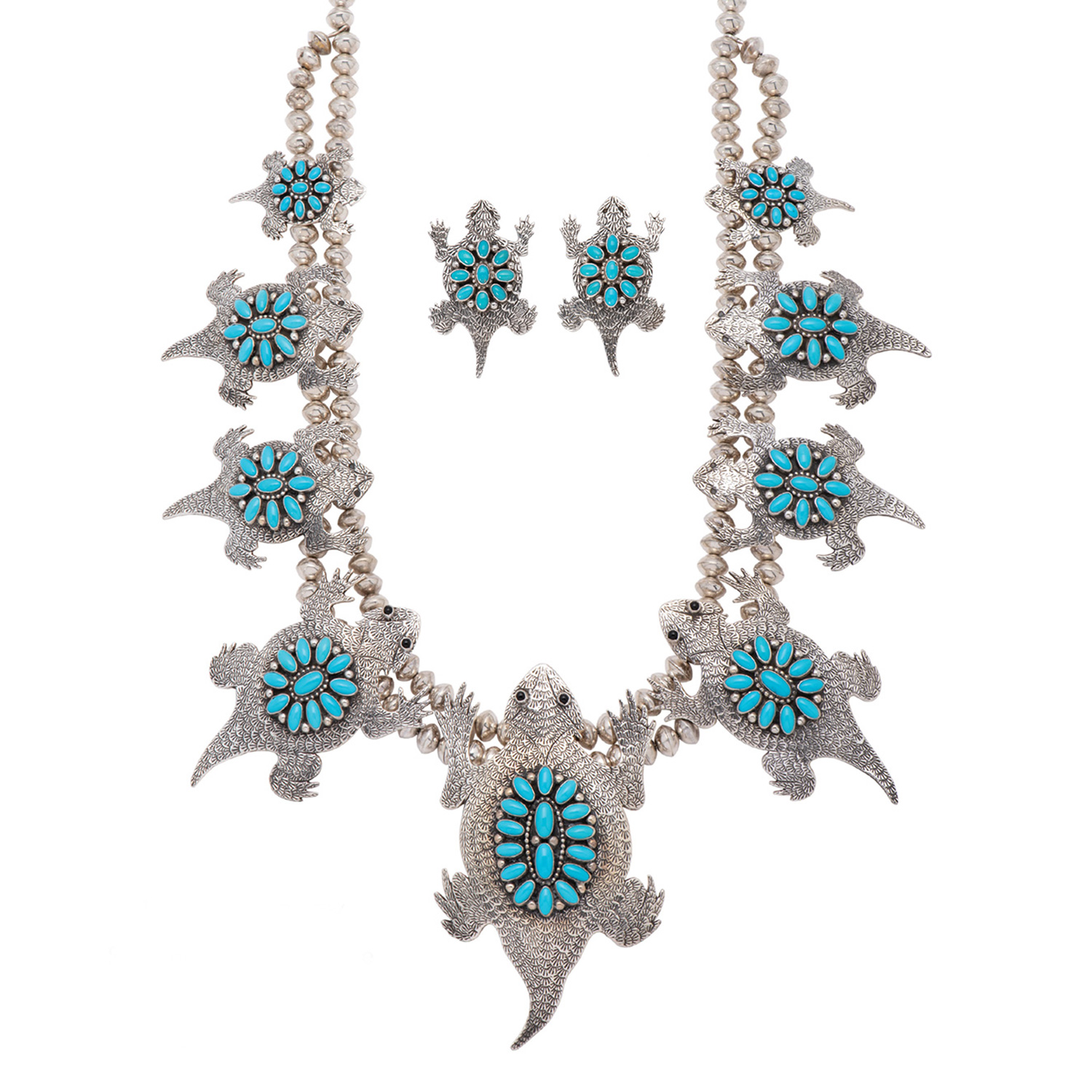 Horned Lizard Glass Necklace